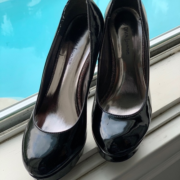 DIVA Lounge Shoes - Patent leather Black pumps